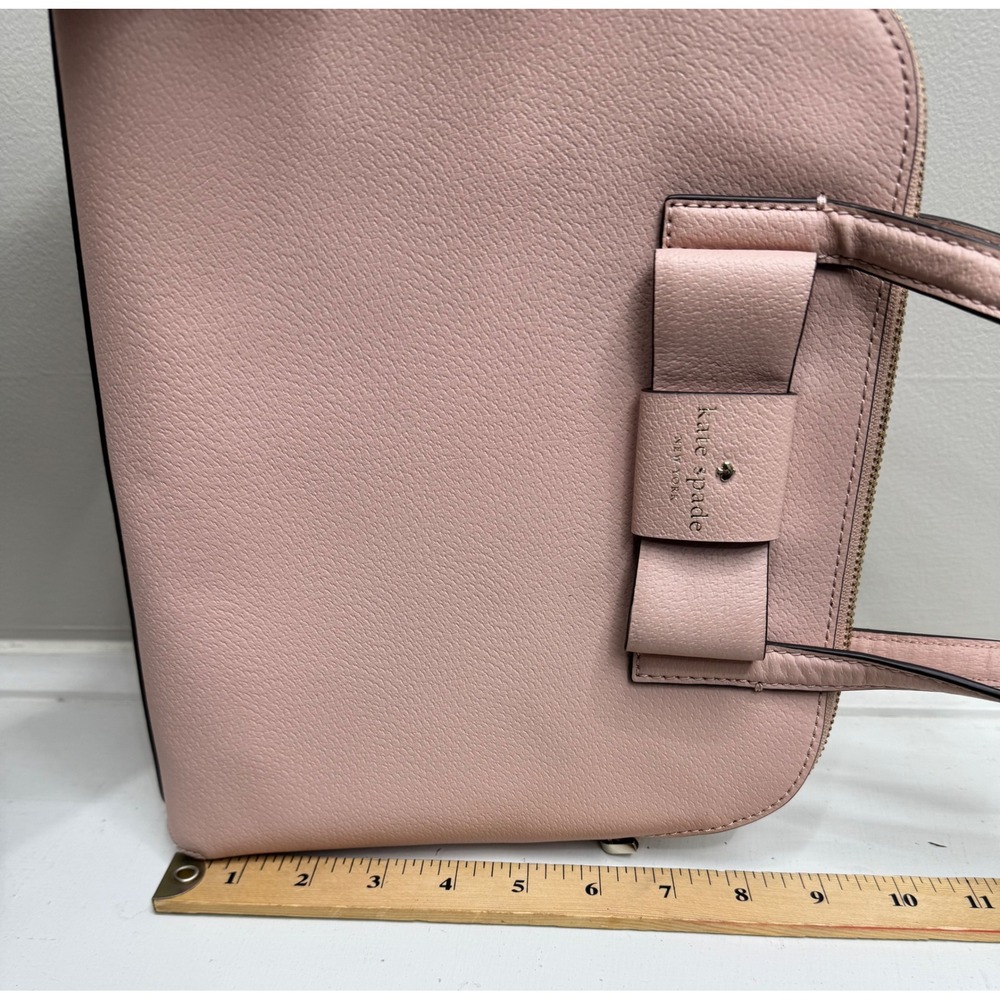 Kate Spade Satchel Bag Pink Leather Bow Top Handle Matthew's Street Maise Bag - Picture 12 of 13